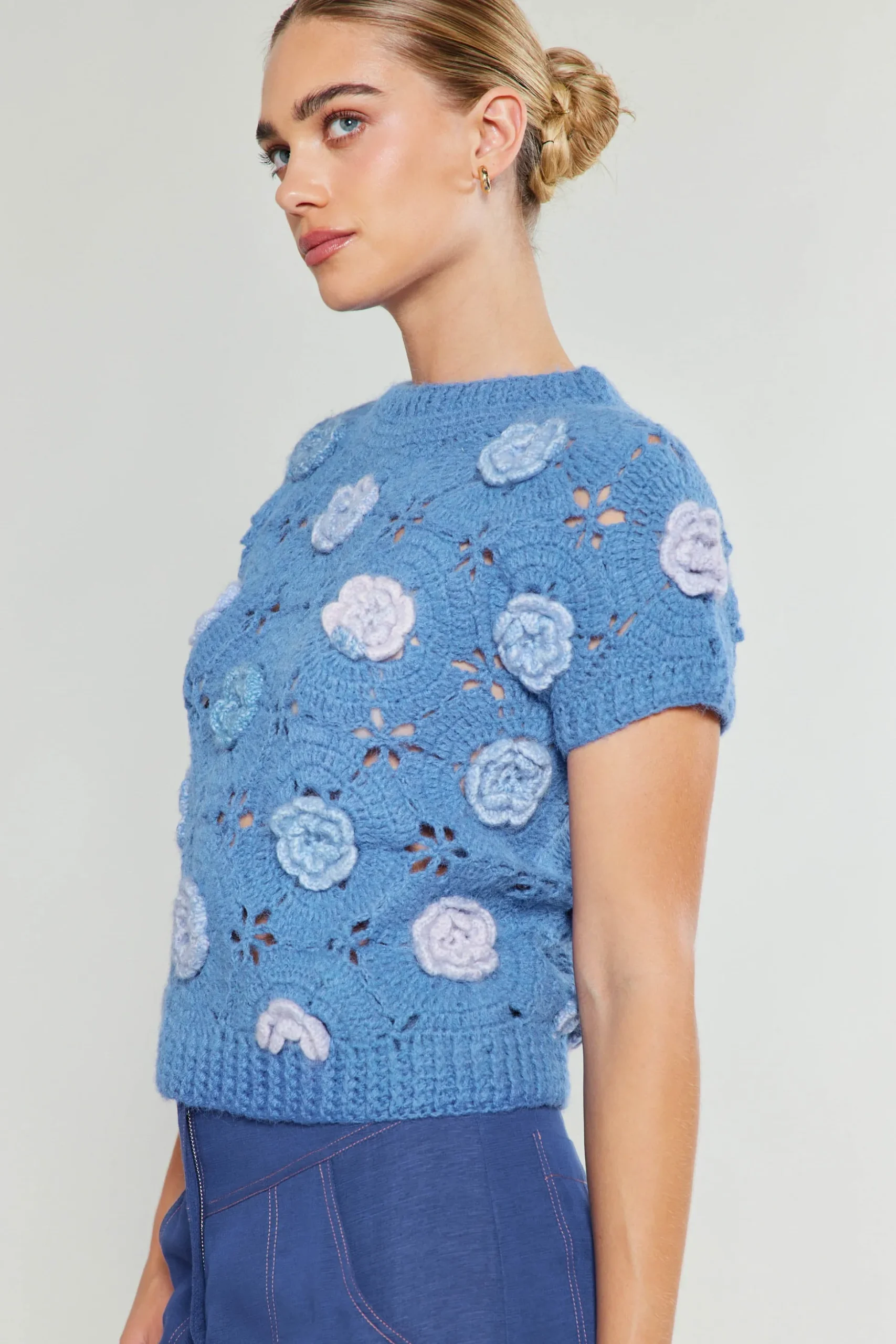 3D Floral Crochet Top