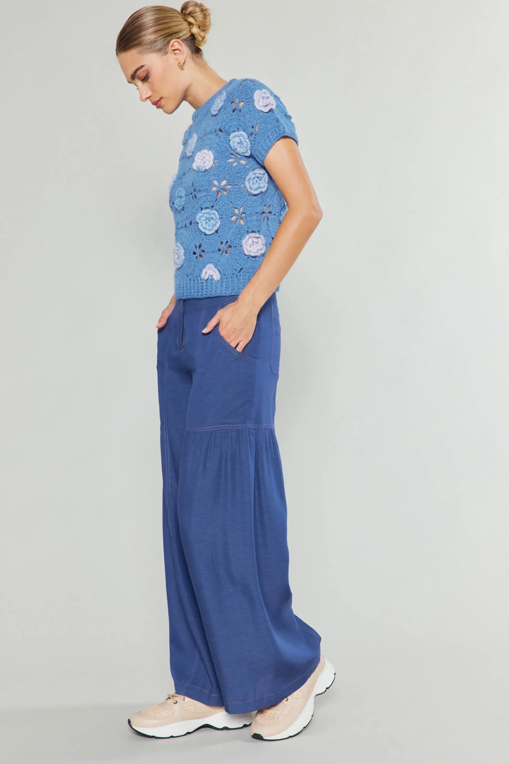 3D Floral Crochet Top