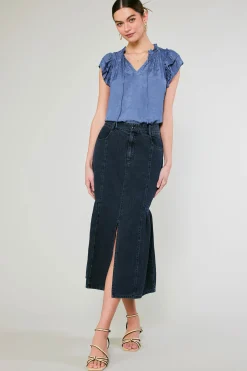 Denim Midi Skirt
