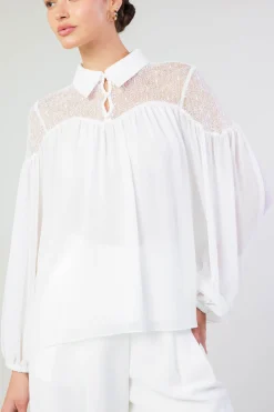 Elyse Lace Yoke Blouse