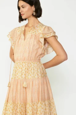 Everleigh Flutter Sleeve Midi Dress