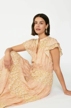 Everleigh Flutter Sleeve Midi Dress