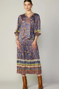 Floral Border Print Top