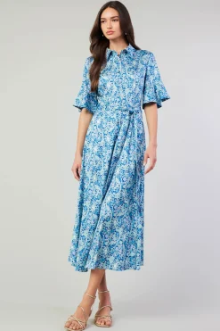 Floral Buttondown Shirt Dress