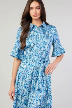 Floral Buttondown Shirt Dress