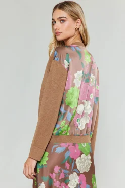 Floral Contrast Cardigan