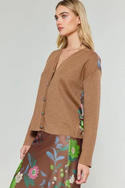 Floral Contrast Cardigan