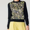 Floral Contrast Panel Sweater