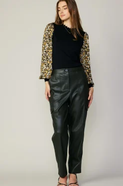 Floral Contrast Sweater Top