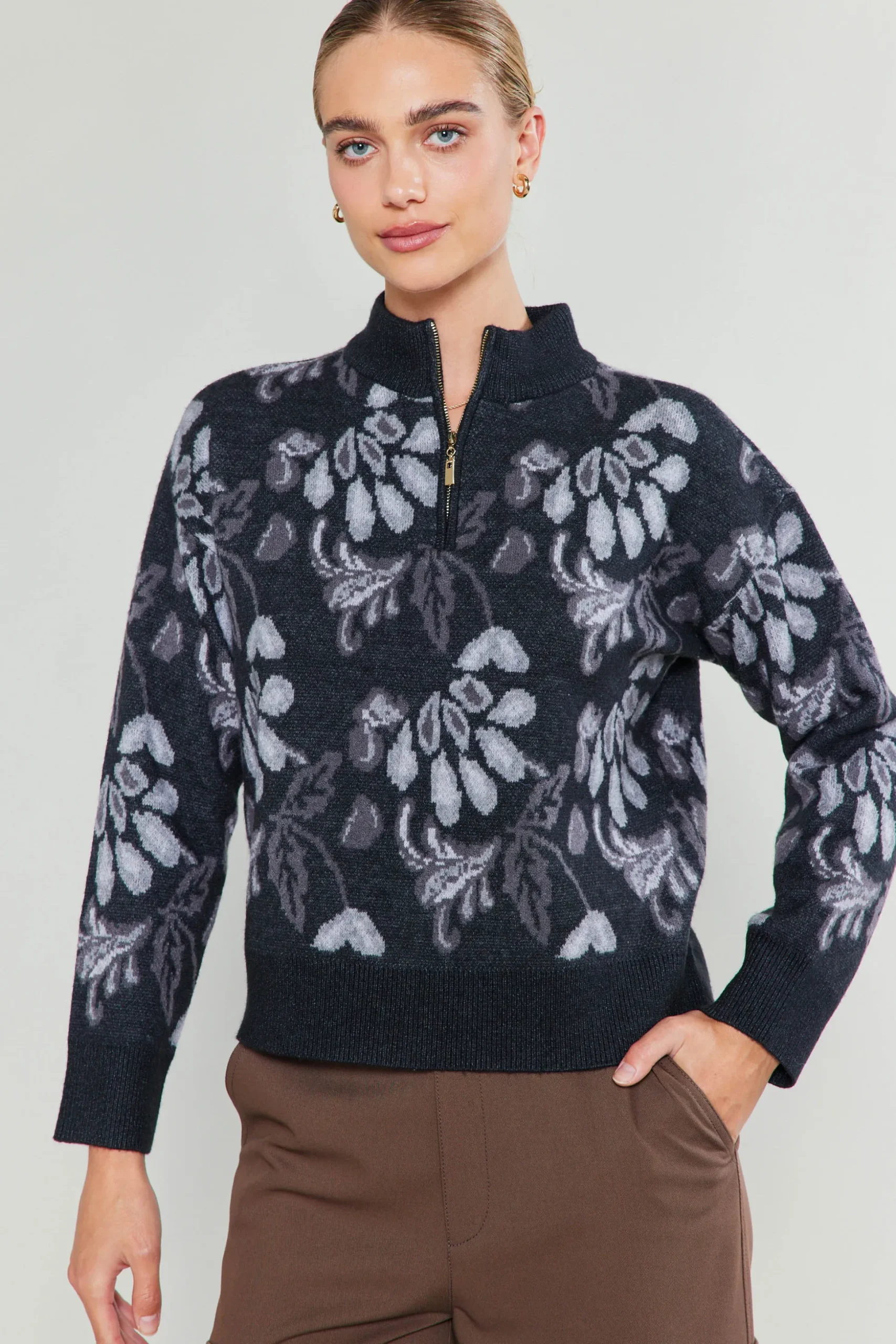 Floral Jacquard Sweater