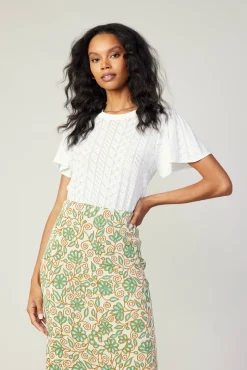 Floral Knit Midi Skirt