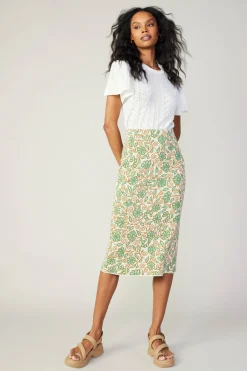 Floral Knit Midi Skirt