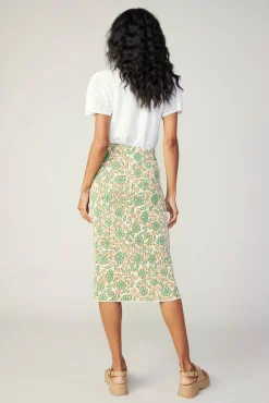 Floral Knit Midi Skirt