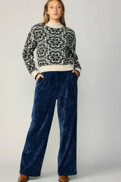 Floral Mock Neck Sweater