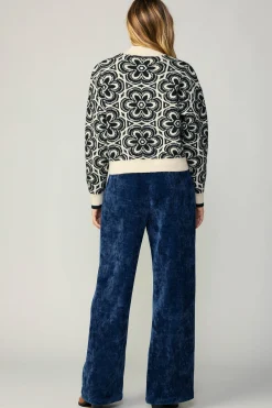 Floral Mock Neck Sweater