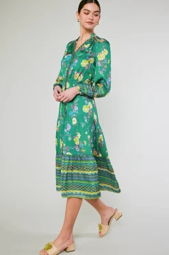 Floral Motif Buttondown Dress