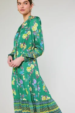 Floral Motif Buttondown Dress