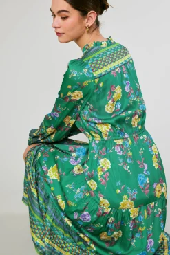 Floral Motif Buttondown Dress