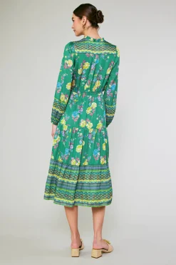 Floral Motif Buttondown Dress