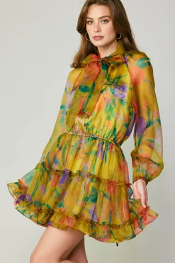 Floral Organza Mini Dress