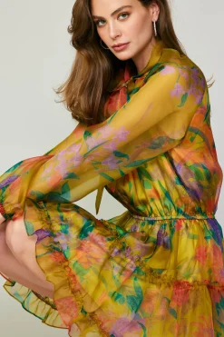 Floral Organza Mini Dress