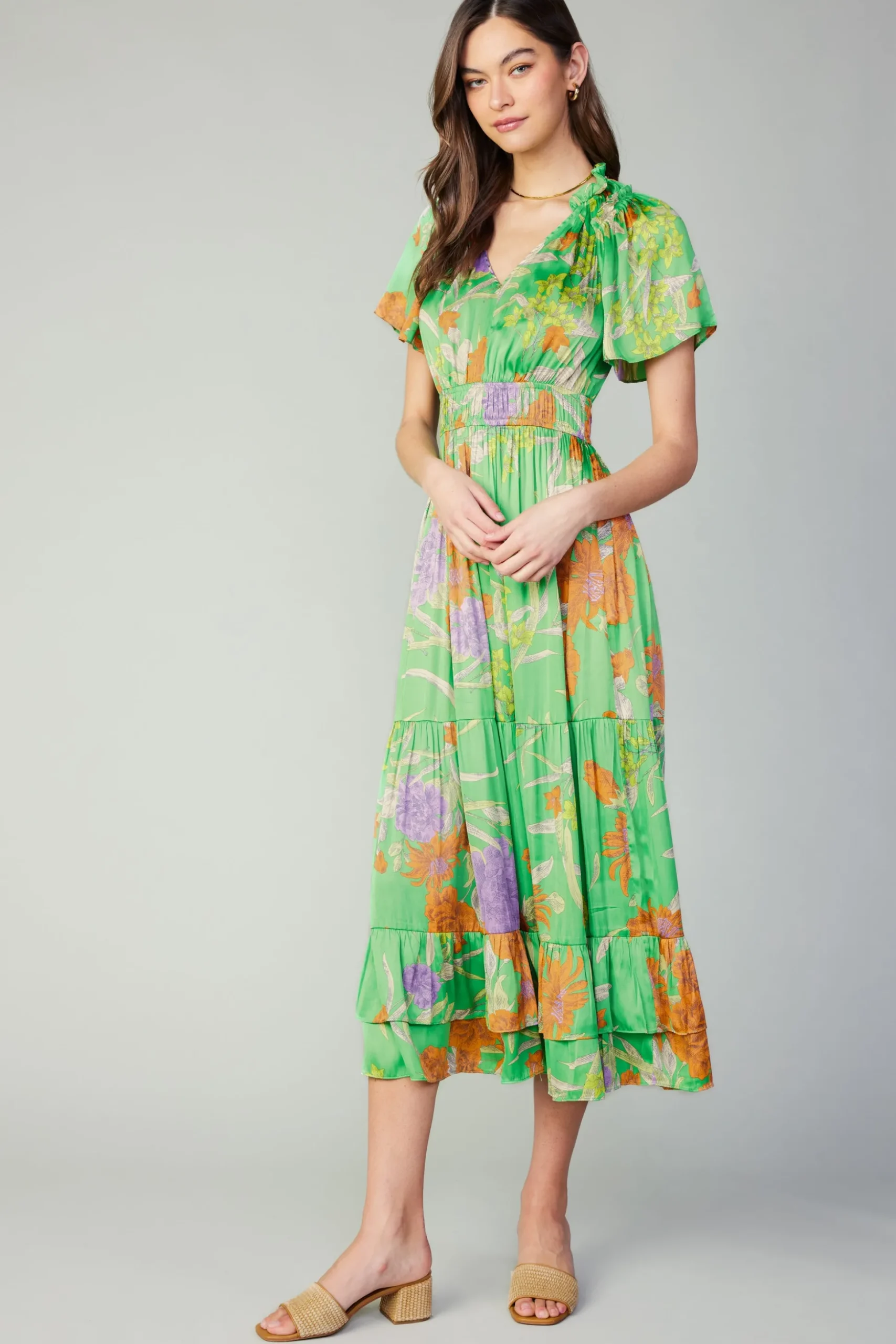 Floral Pattern Maxi Dress