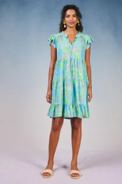 Floral Print Tiered Mini Dress