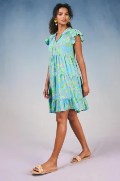 Floral Print Tiered Mini Dress