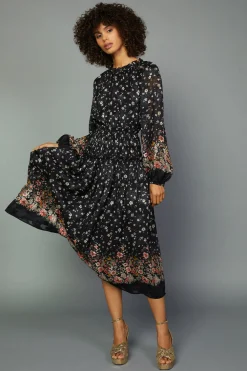Floral Smocked Midi Dress