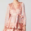 Floral Surplice Mini Dress