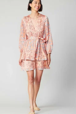 Floral Surplice Mini Dress