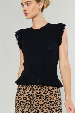 Flutter Sleeve Sweater Top