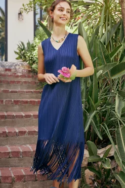 Fringe Skirt Midi Dress