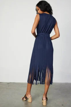 Fringe Skirt Midi Dress