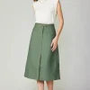 Front Slit Midi Skirt