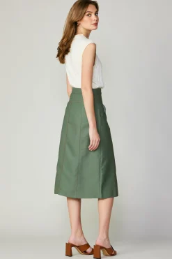 Front Slit Midi Skirt