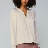 Gathered Split Neck Blouse