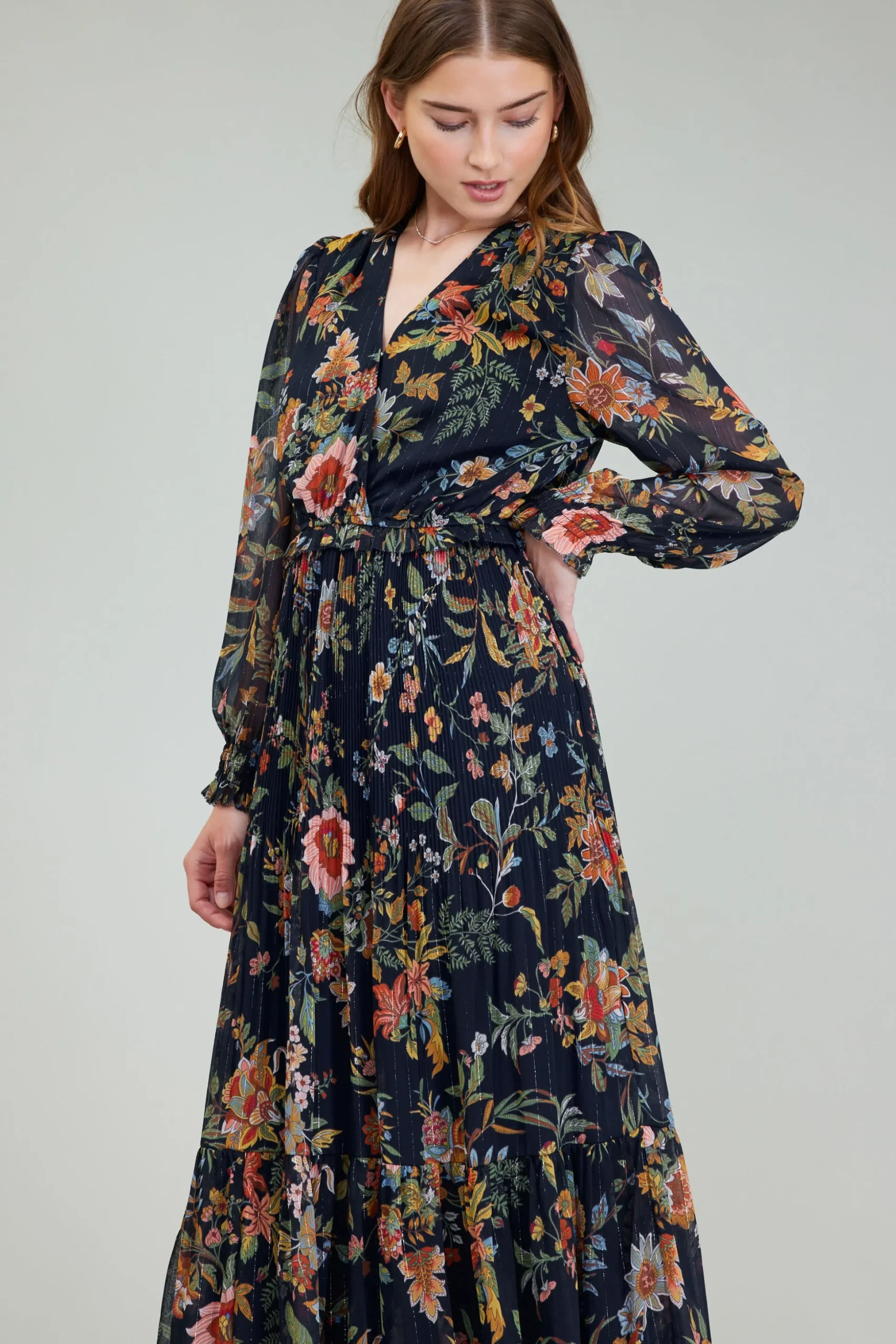 Glimmer Botanical Maxi Dress