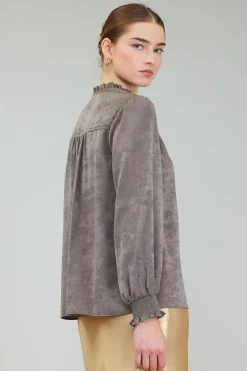 Glimmer Smocked Cuff Blouse