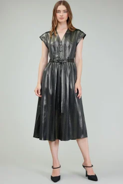 Glimmer Striped Midi Dress