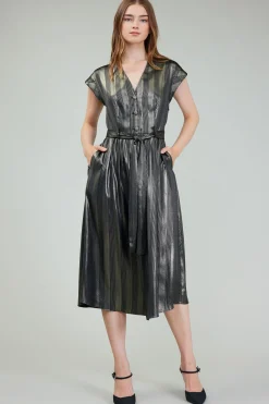 Glimmer Striped Midi Dress