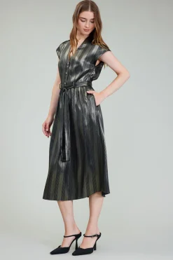 Glimmer Striped Midi Dress