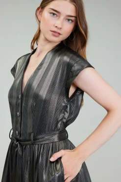 Glimmer Striped Midi Dress