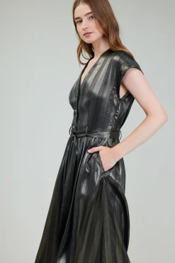 Glimmer Striped Midi Dress