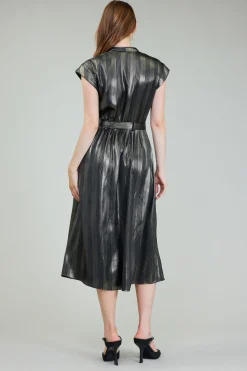 Glimmer Striped Midi Dress