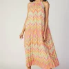 Gradient Chevron Midi Dress