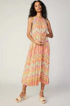Gradient Chevron Midi Dress