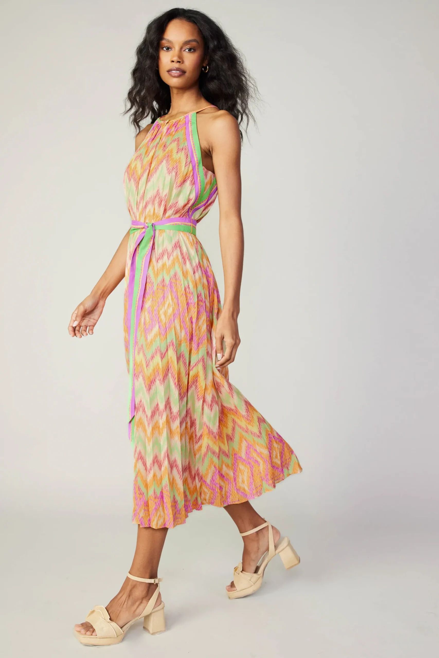 Gradient Chevron Midi Dress