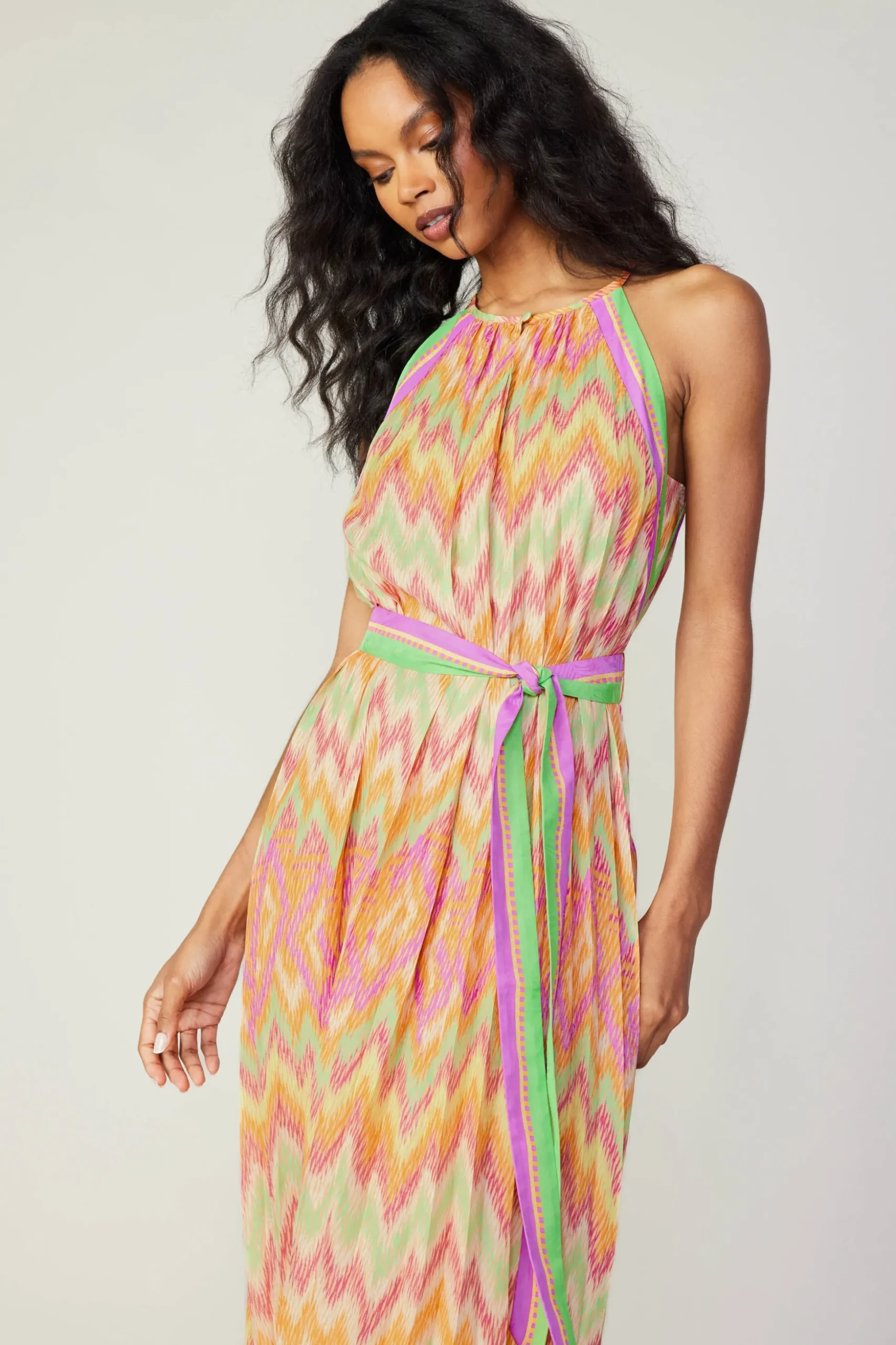 Gradient Chevron Midi Dress