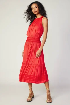Halter Smocked Midi Dress